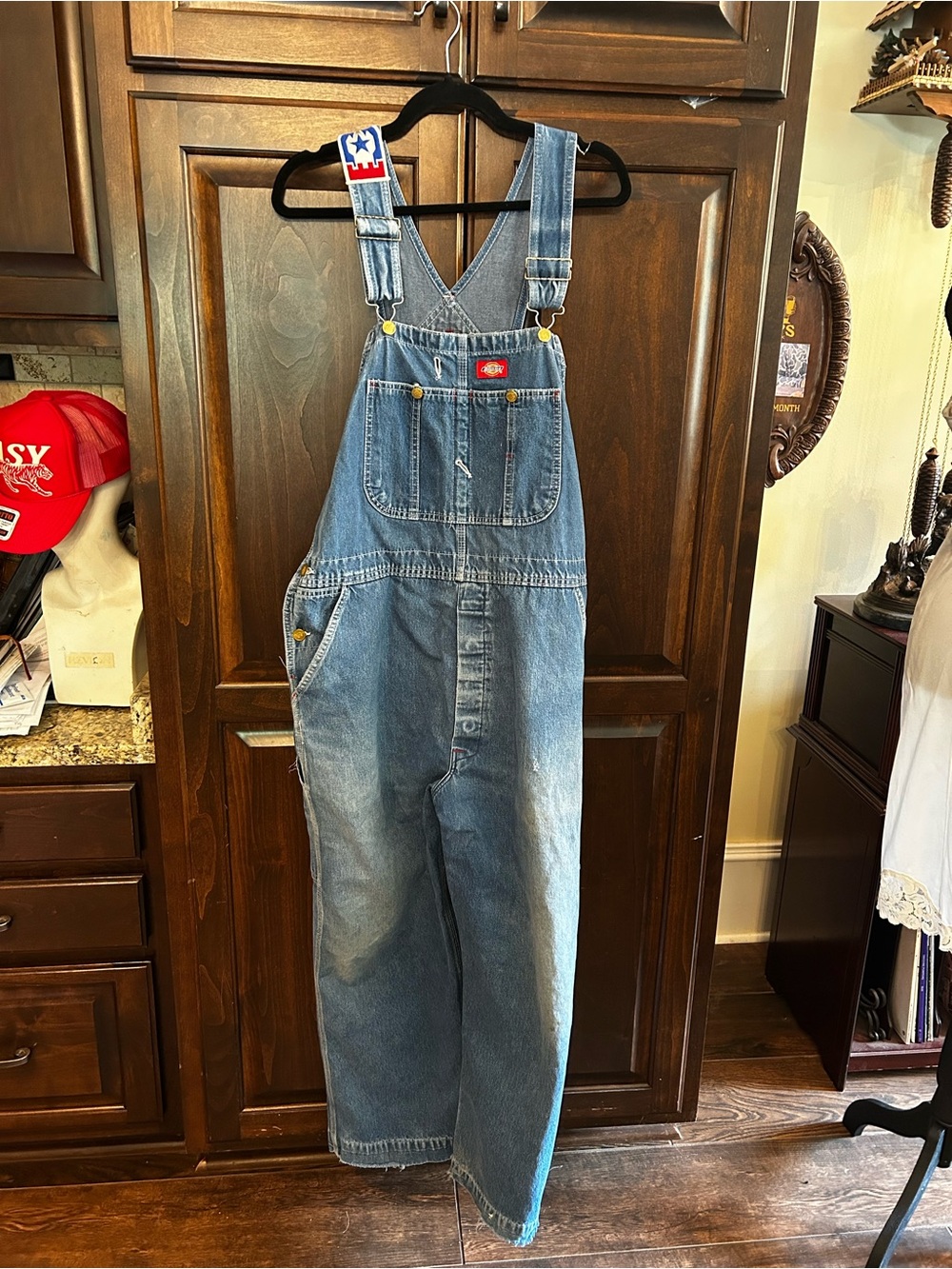 1970’s Dickies Men's Light Blue Relaxed Denim Overalls Sz 40S